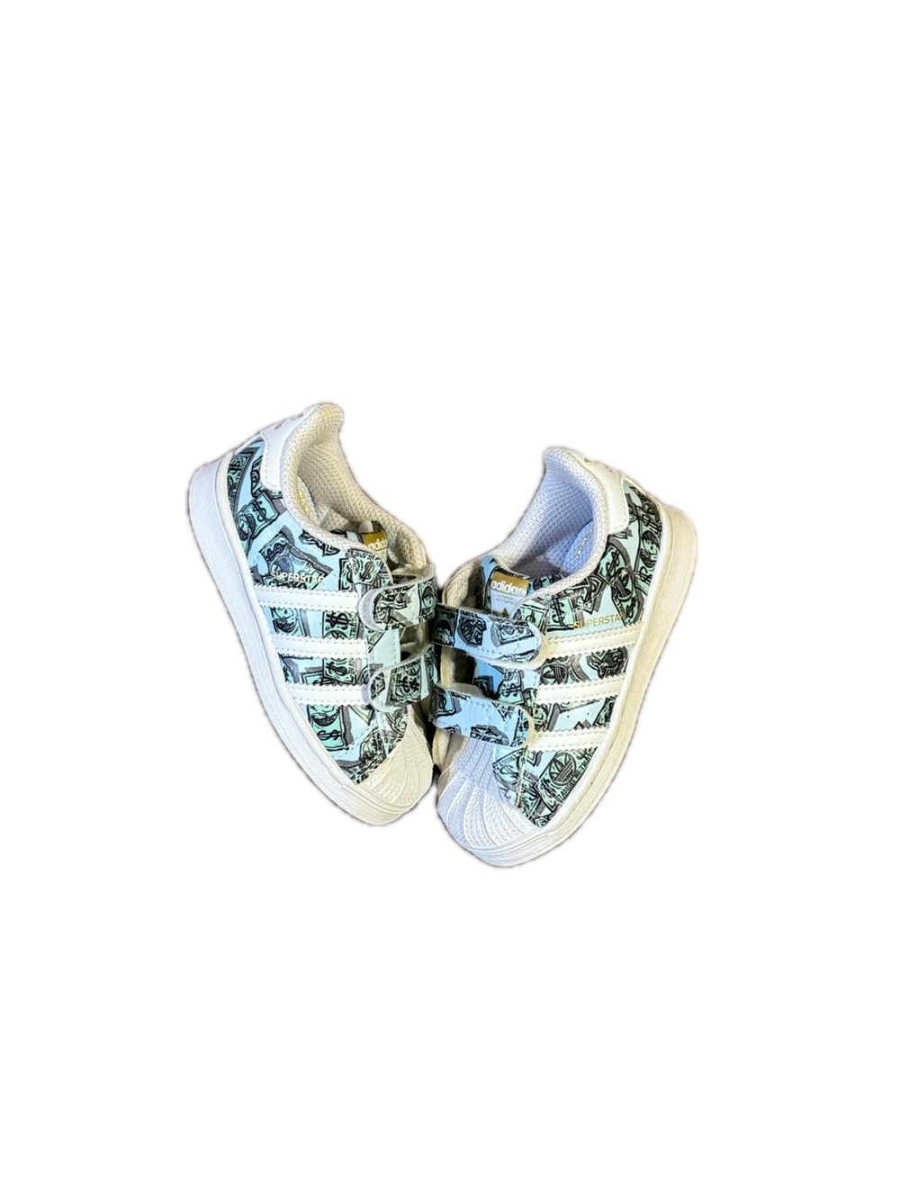 Jeremy Scott Adidas Superstar Money Toddler Size 6 Sneakers White Green Leather